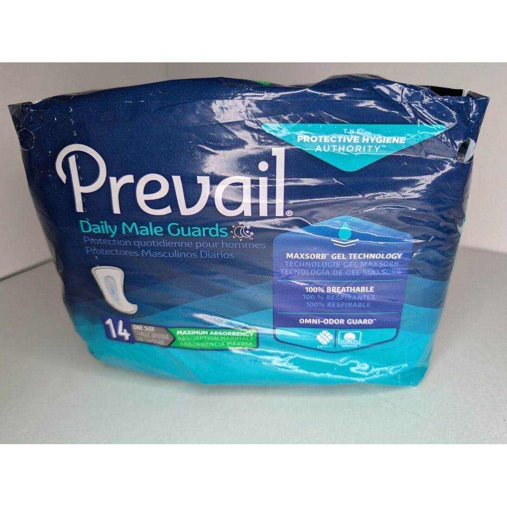 Prevail Daily Male‎ Guards Pack Of 14 One Size Maximum Absorbency PV-811